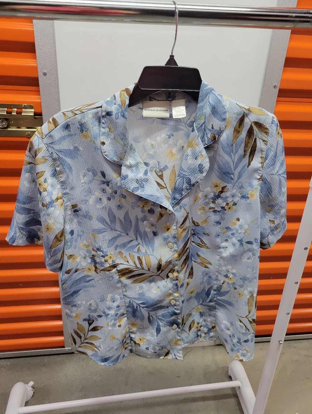 Alfred Dunner Light Blue Floral Women's Shirt